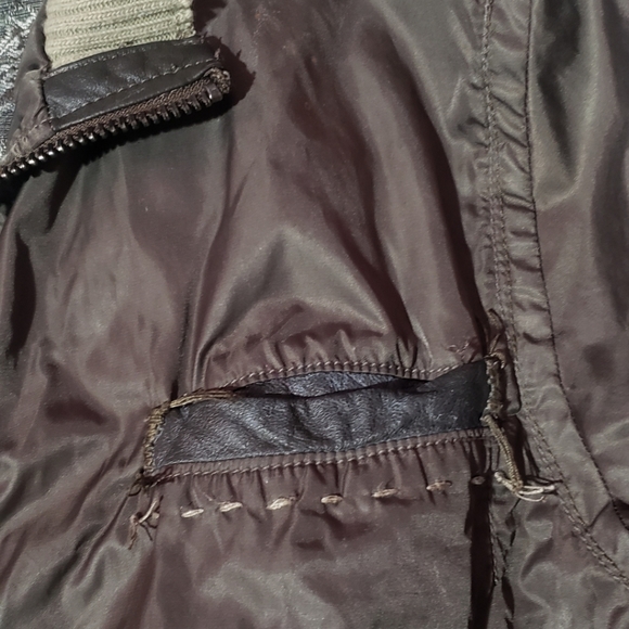 Z Brand Young Men’s Graphic Distressed Lightweight Brown Lined Zip Up Jacket - Picture 5 of 10